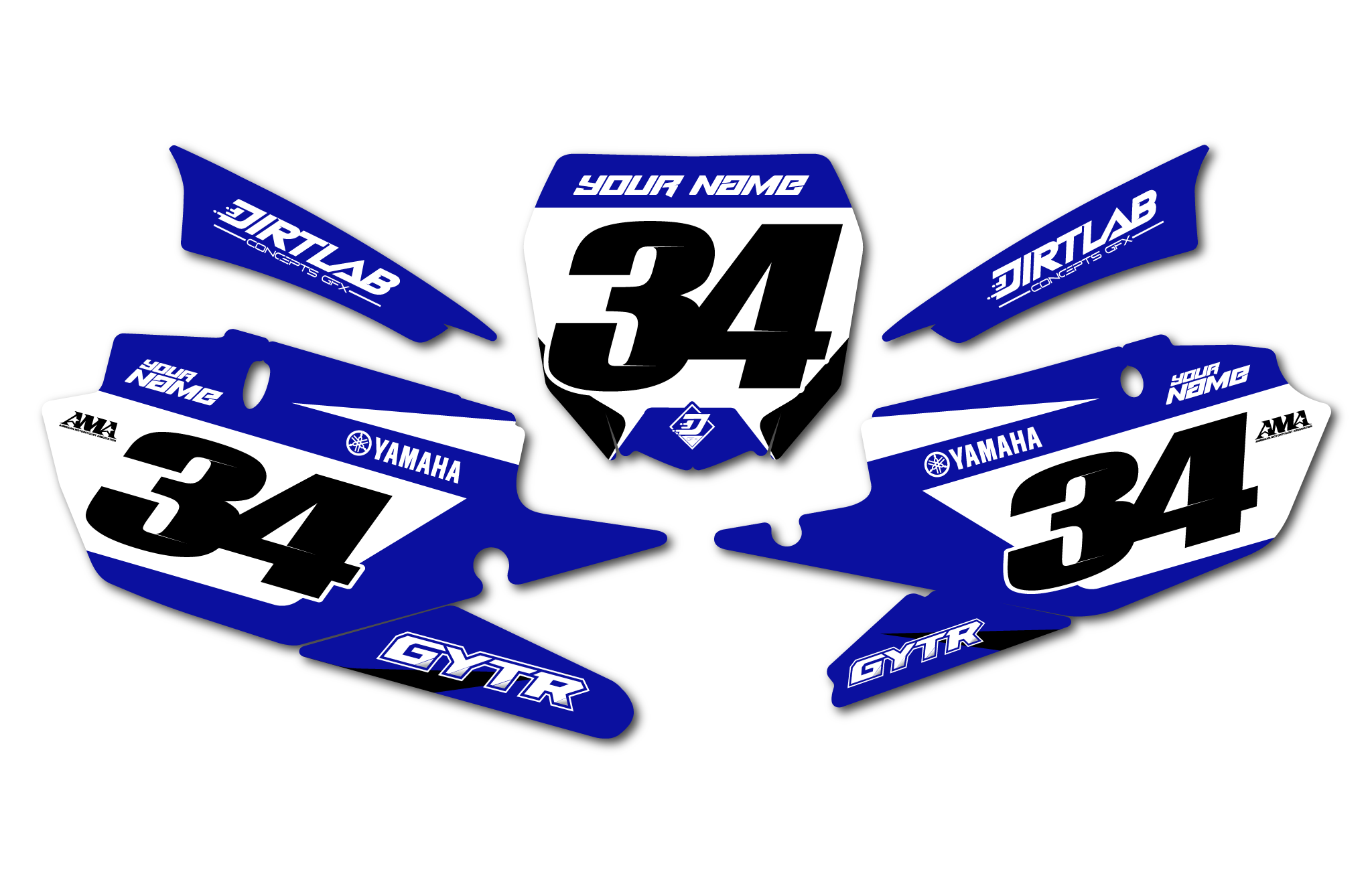 Da-iCE 会報　NaMBER-SiX Yamaha YZ250F 2019-22 Factory21 style quick ship number plates