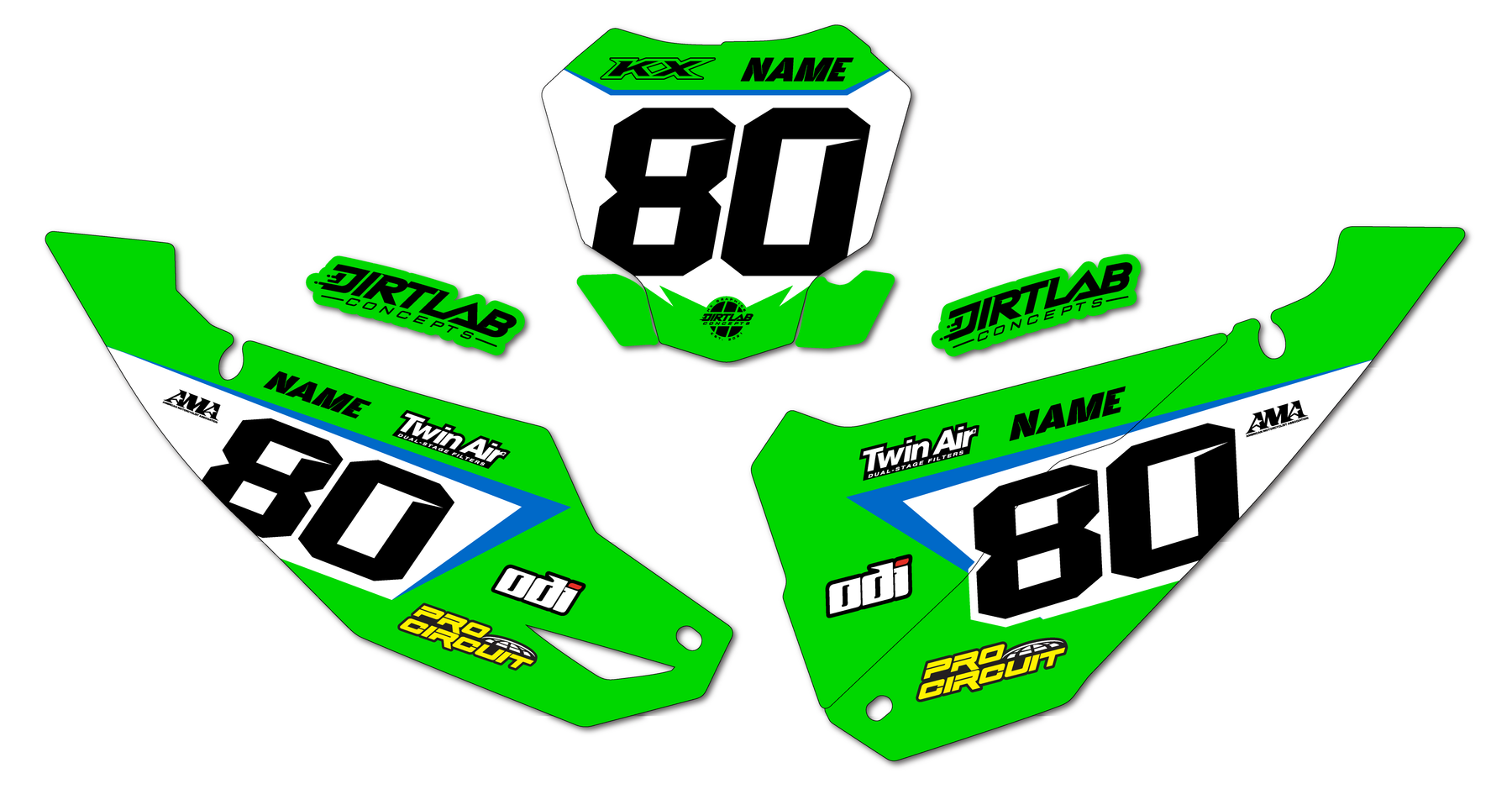 Kawasaki Number plate Graphics KX450 KX250 KX85 KX65