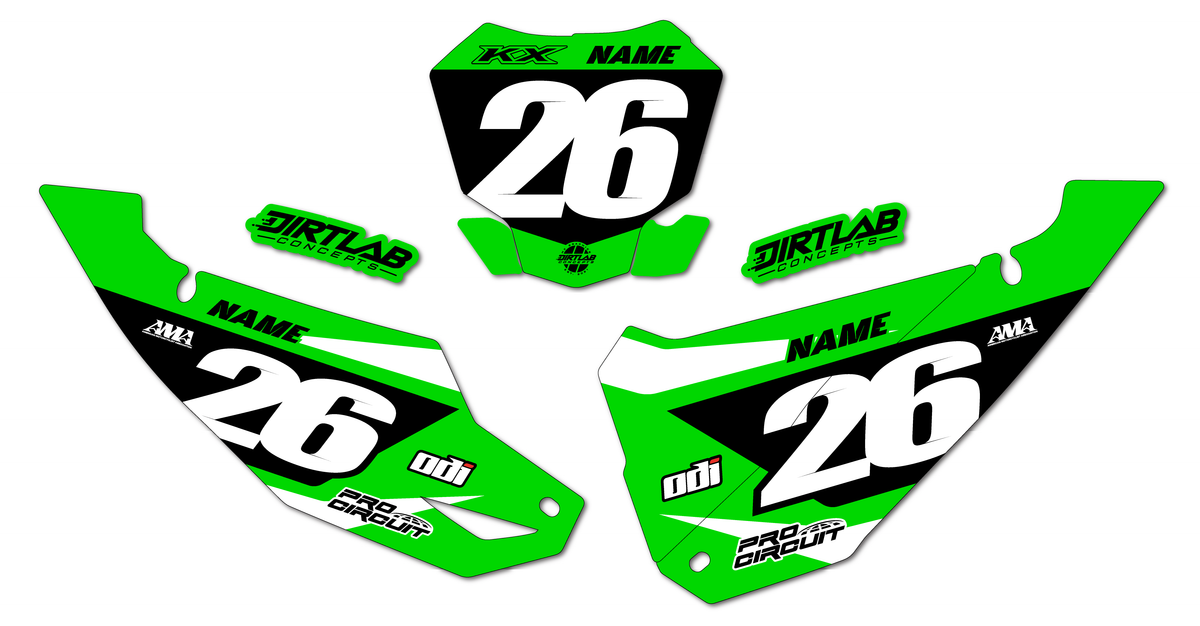 Kawasaki Number Plate Graphics KX450 KX250 KX85 KX65