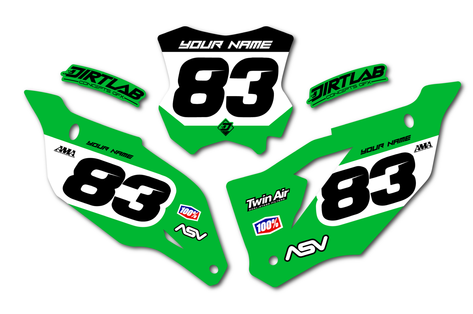 KX Kawasaki Number Plate Graphics